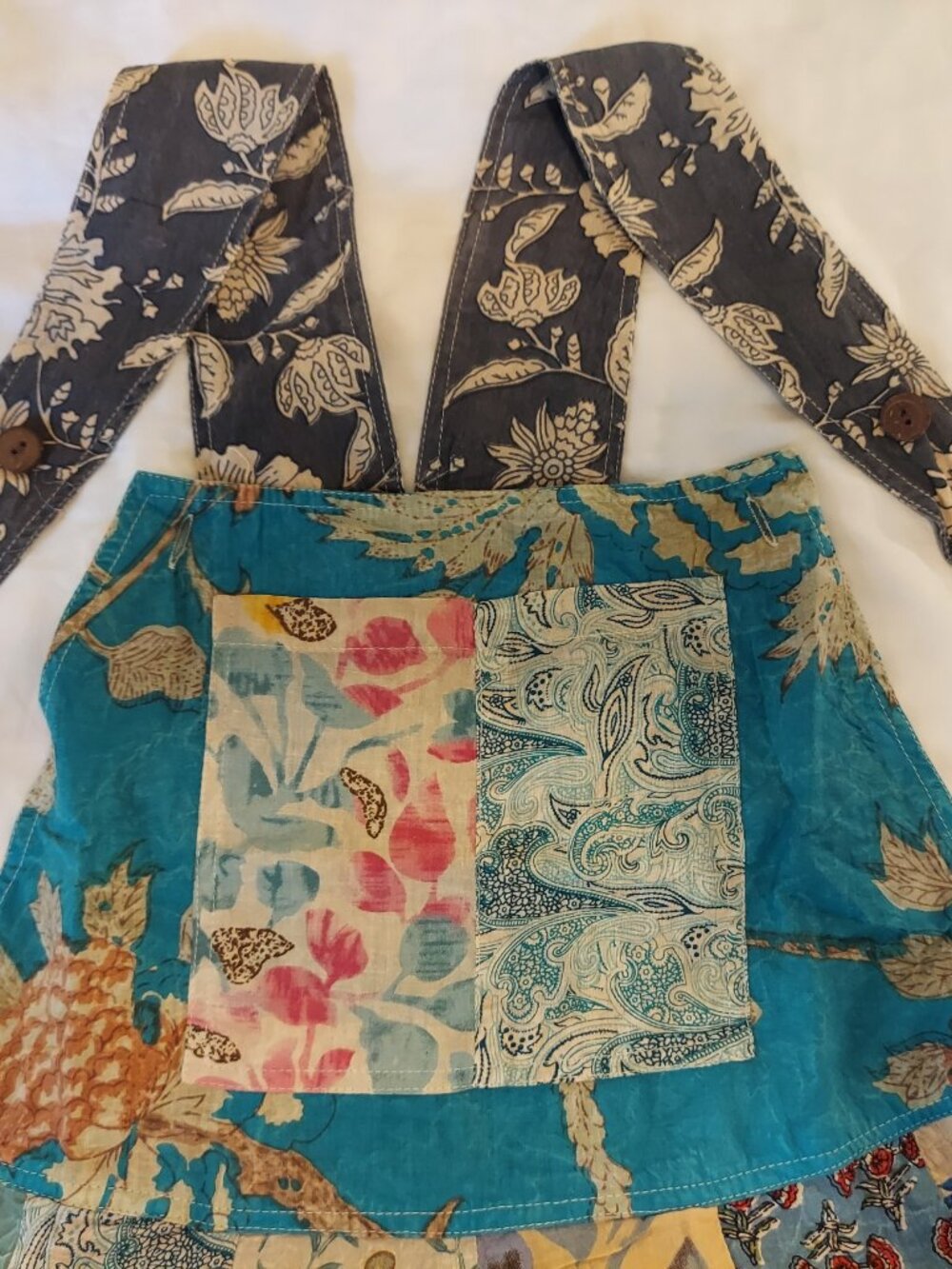 NWT Cotton Traveler Lounge Patchwork Overalls-Small - Picture 3 of 6